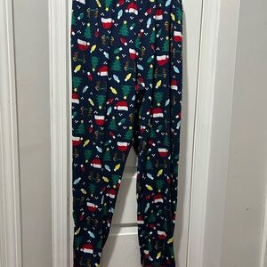 Holiday Time mens Pajama Bottoms - Navy with Festive Print